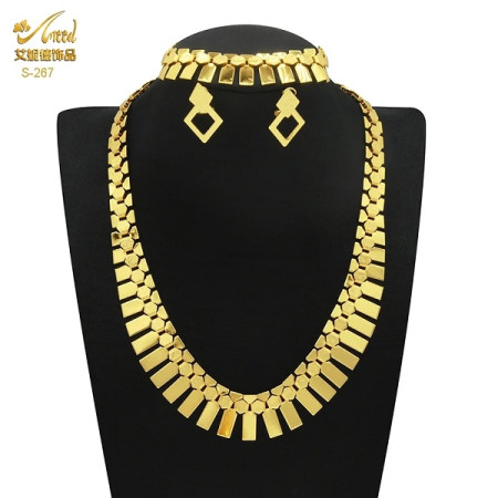 Dubai 21k Gold Plated 2pcs Necklace Set-304